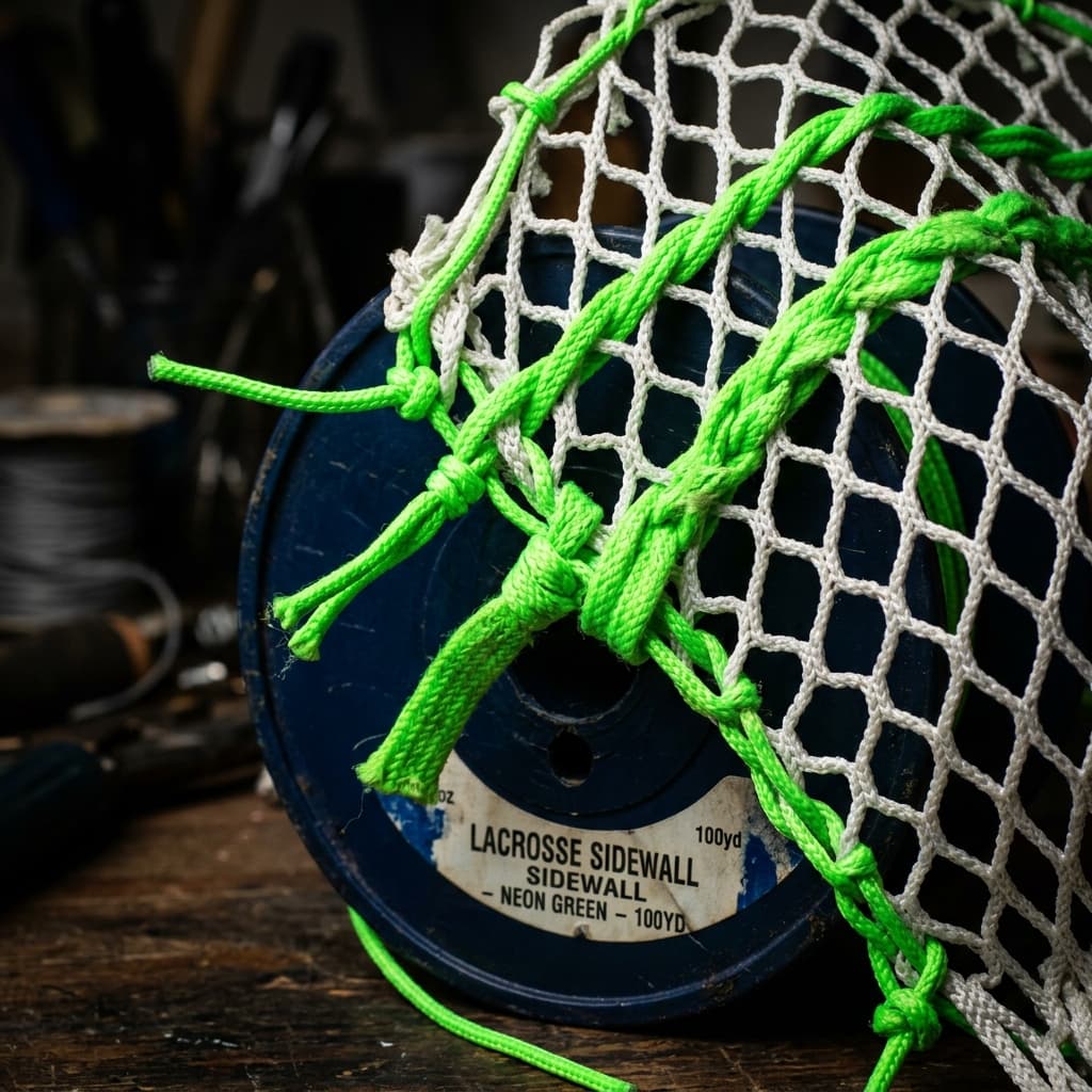 Hand-dyed lacrosse mesh